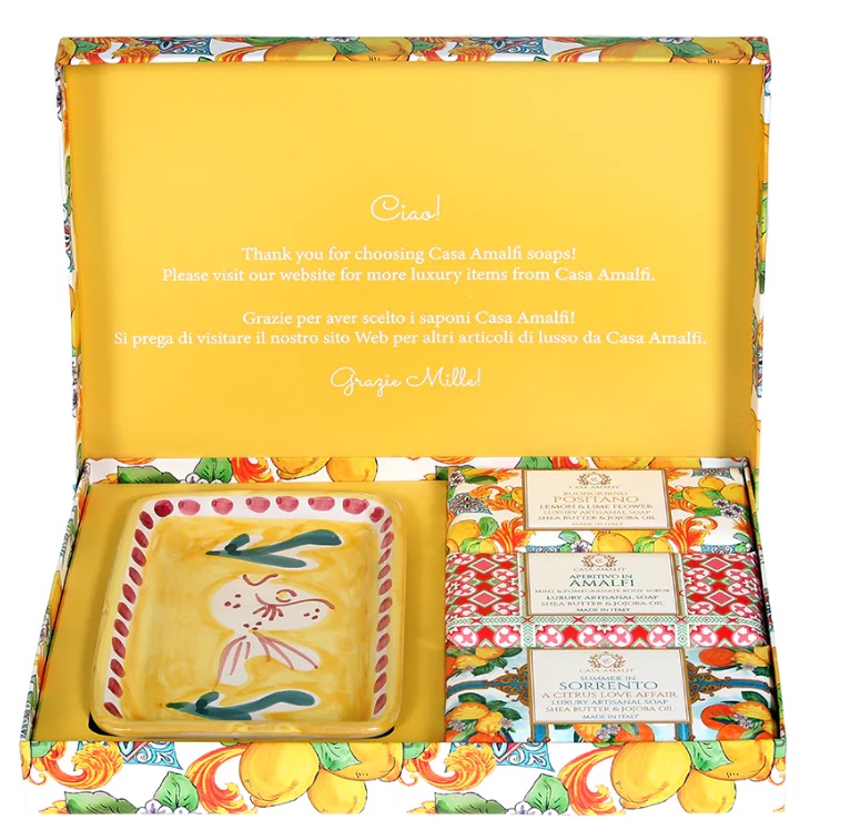 Box 3 saponi Lemon maiolica - Made in Italy - CasAmalfi
